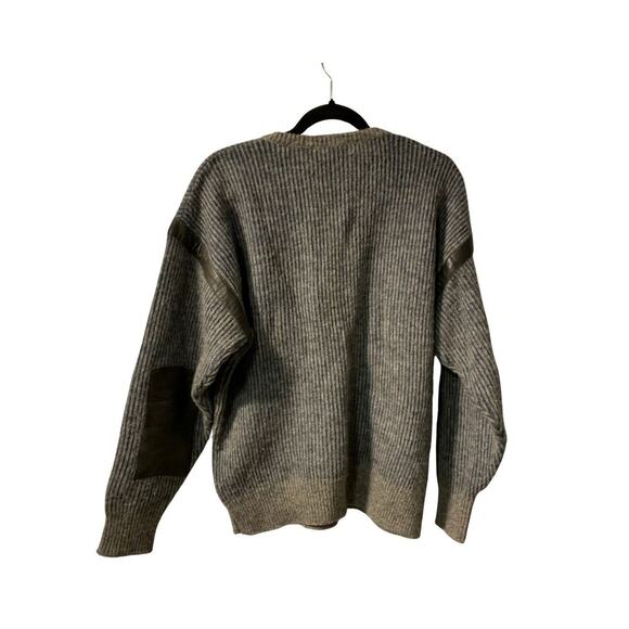 Vintage Samband of Iceland Women's Chunky V Neck Sweater Size L Wool Blue Gray - Picture 2 of 9